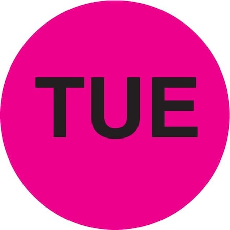 Decker Tape Products Label, DL6511, DAYS OF WEEK - TUE, 1" DIAMETER DL6511